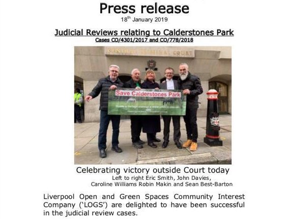 Successful Judicial Review means planning permission is refused for Calderstones Park, Liverpool