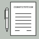 Illustration of Paper constitution and pen