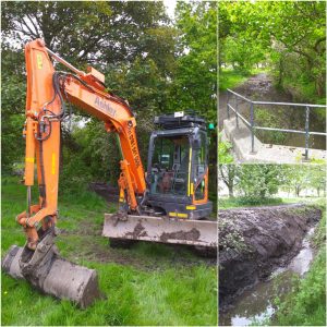 Path and riverbank clearance at Wythenshawe Park, Greater Manchester