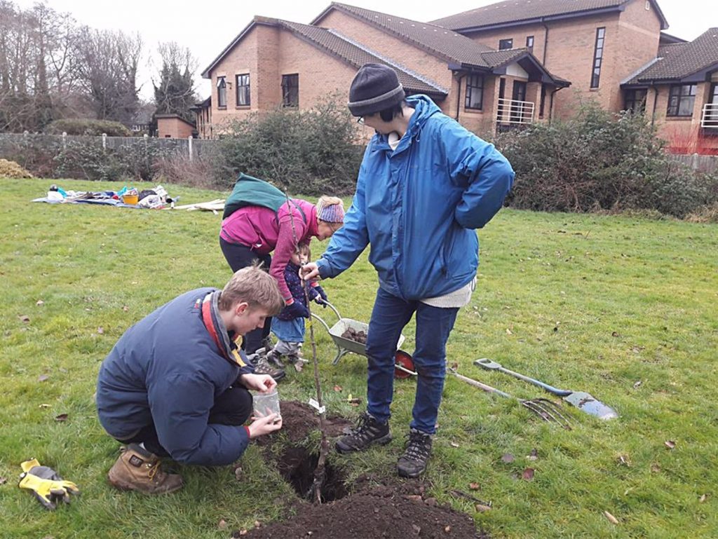 Creating a network of community orchards and forest gardens Fruit and Nut Village, Stirchley