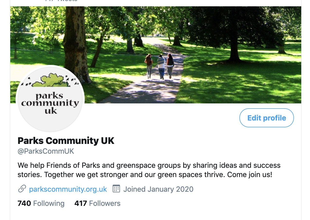 Parks Community UK is now on Twitter, please follow us on @ParksCommUK