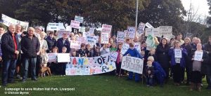 Demonstration to save Walton Hall Park, Liverpool